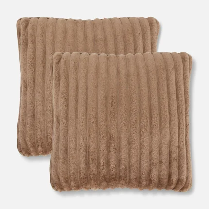 NWAEM Fur Stripe Cushion Cover Size 45×45 cm